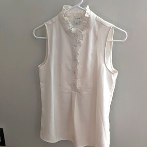 Jcrew ruffle neck blouse size 2